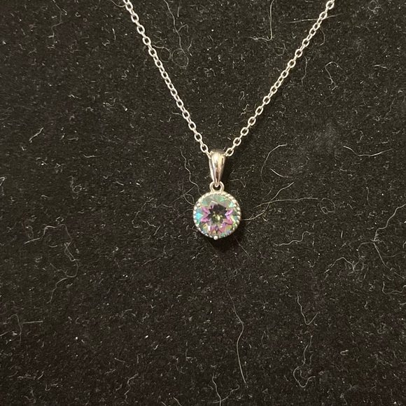 Sterling Silver & Mystic Topaz Necklace & Earring Set - Picture 7 of 11
